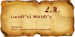 Luczáti Miklós névjegykártya